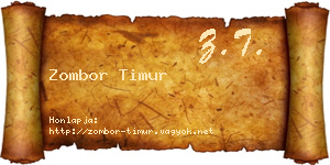 Zombor Timur névjegykártya